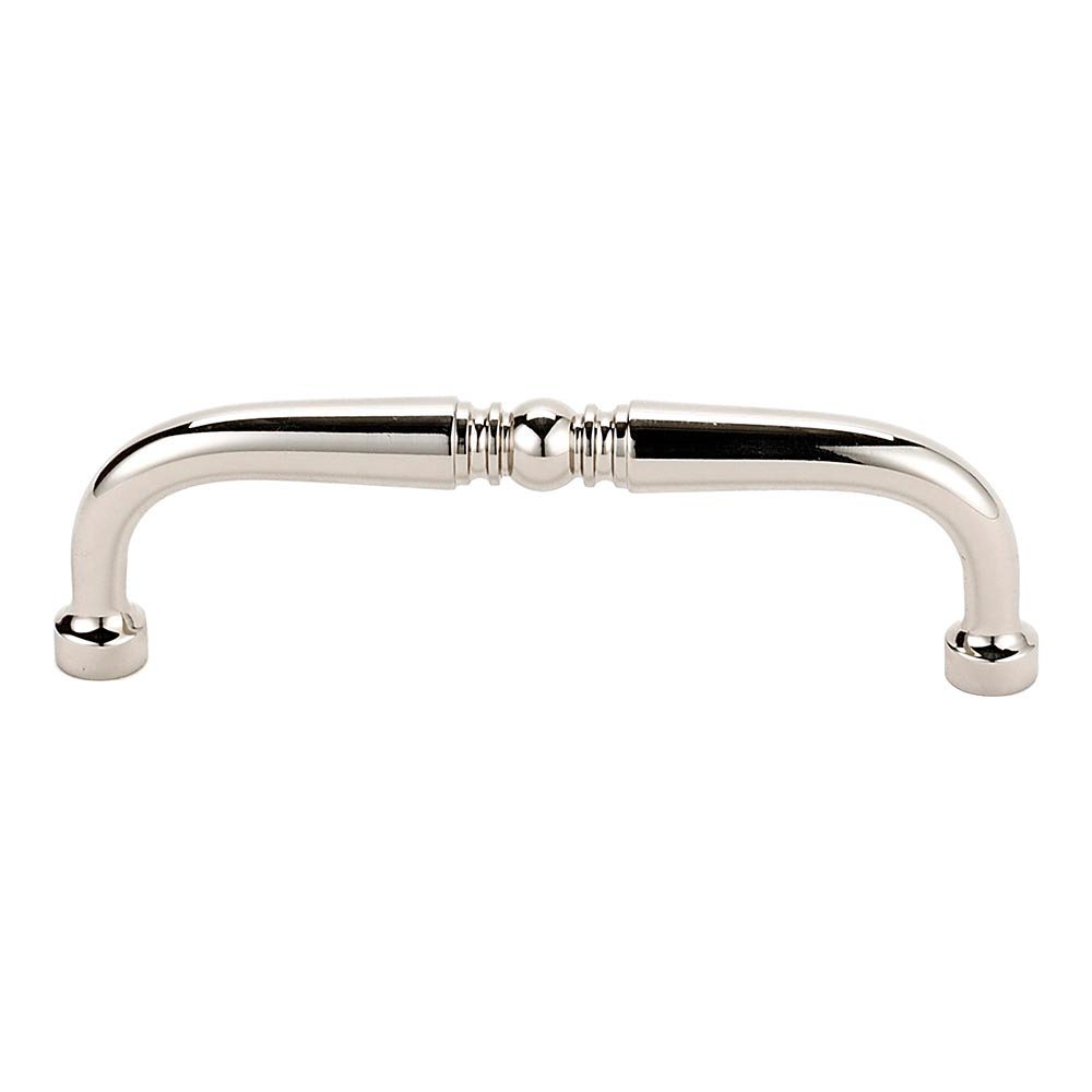 Alno Hardware Solid Brass 4" Centers Pull in Polished Nickel