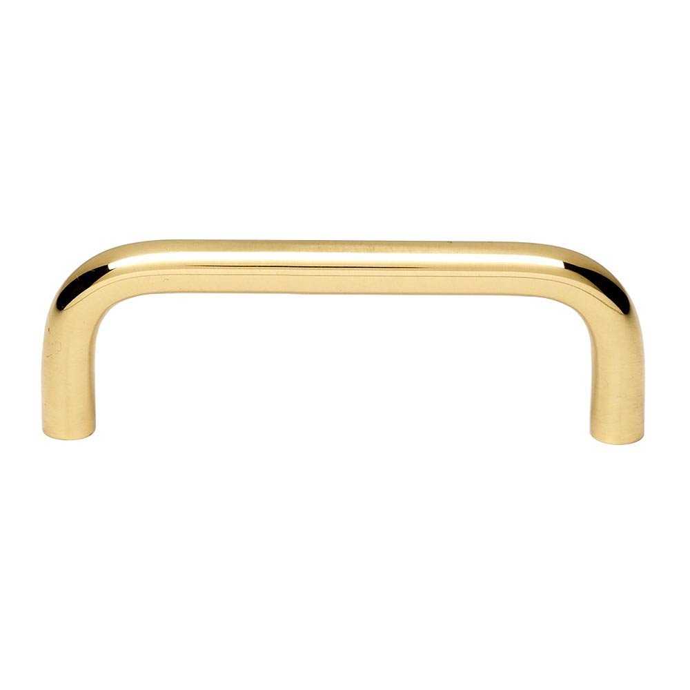 Alno Hardware Solid Brass 3" Centers Pull in Polished Brass
