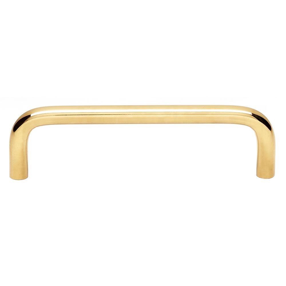 Alno Hardware Solid Brass 4" Centers Pull in Polished Brass