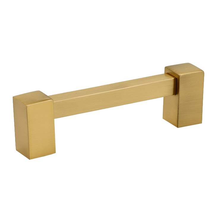 Alno Hardware Solid Brass 4" Centers Pull in Satin Brass