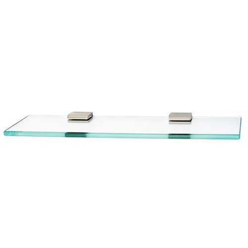 Alno Hardware 18" Glass Shelf with Brackets in Satin Nickel