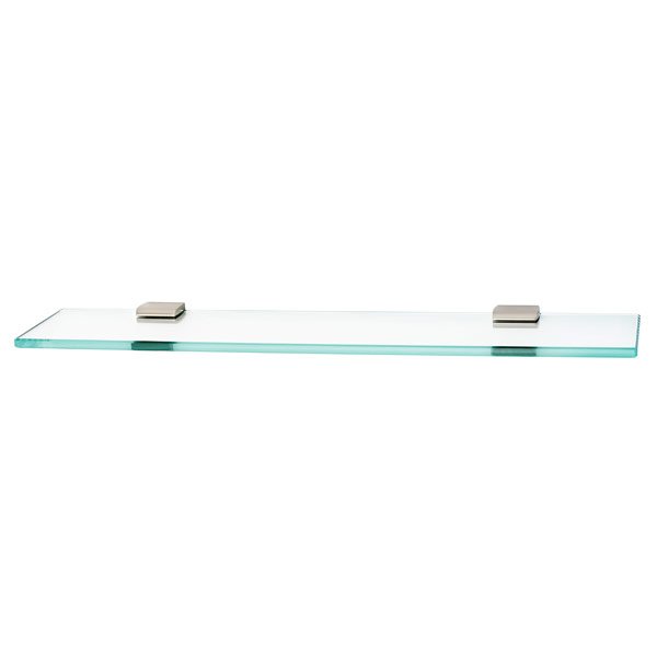 Alno Hardware 24" Glass Shelf with Brackets in Satin Nickel