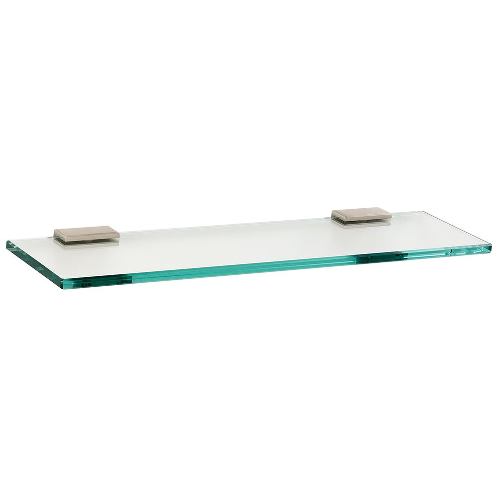 Alno Hardware 24" Glass Shelf with Brackets in Satin Nickel
