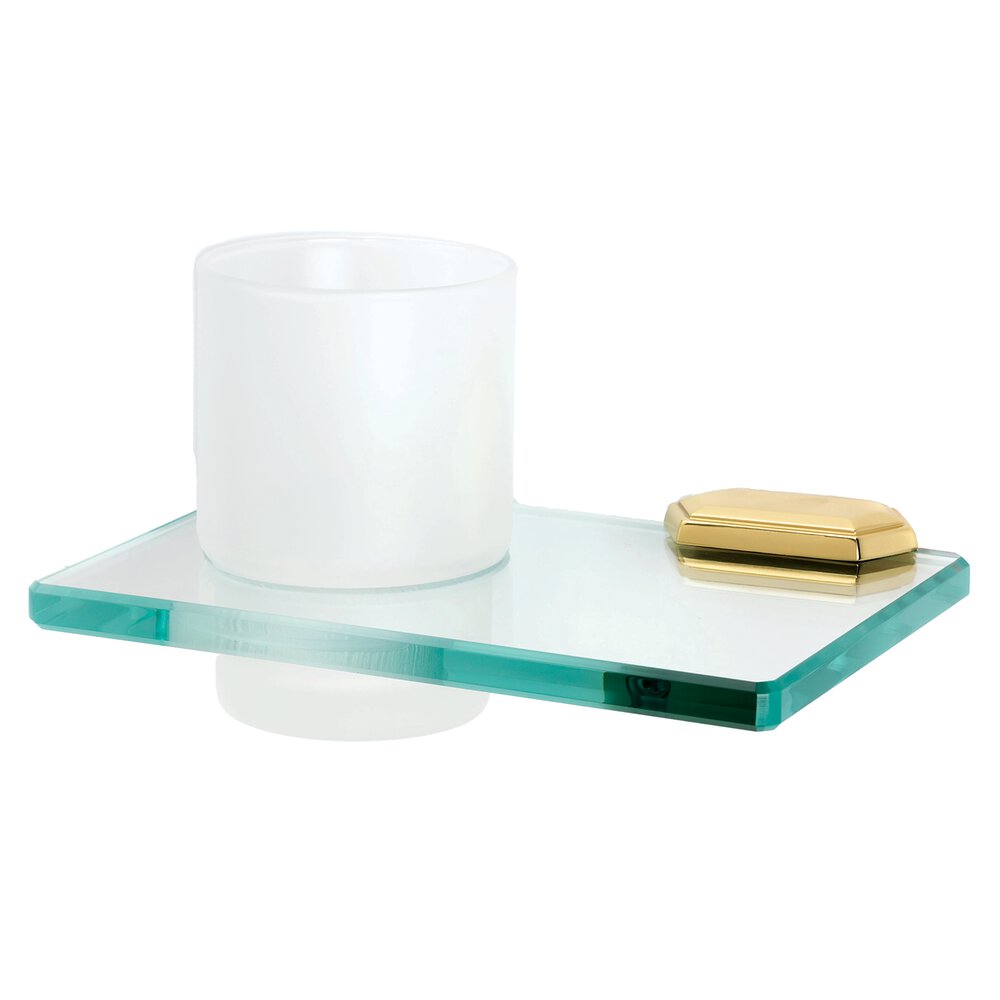 Alno Hardware Tumbler Holder with Tumbler in Unlacquered Brass