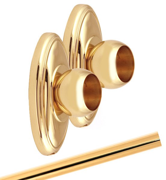 Alno Hardware Shower Rod & Brackets in Polished Brass