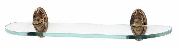 Alno Hardware 18" Glass Shelf with Brackets in Antique English Matte