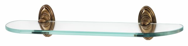 Alno Hardware 24" Glass Shelf with Brackets in Antique English