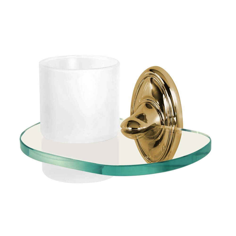 Alno Hardware Tumbler Holder with Tumbler in Polished Brass