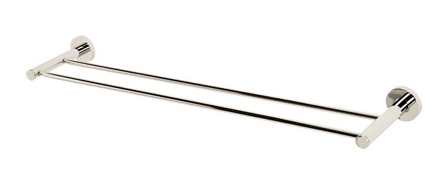 Alno Hardware Solid Brass 24" Double Towel Bar in Polished Nickel