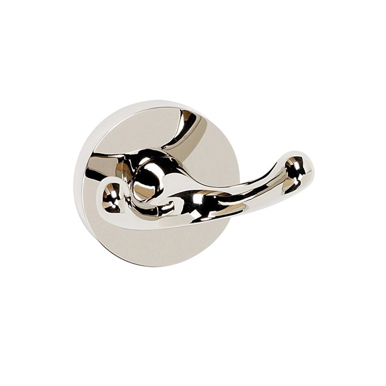 Alno Hardware Solid Brass Double Robe Hook in Polished Nickel