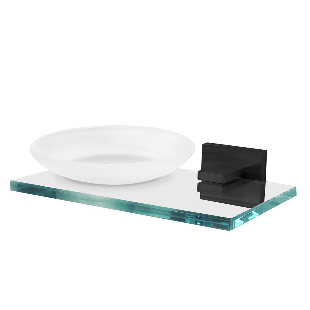 Alno Hardware Soap Holder with Dish in Matte Black 