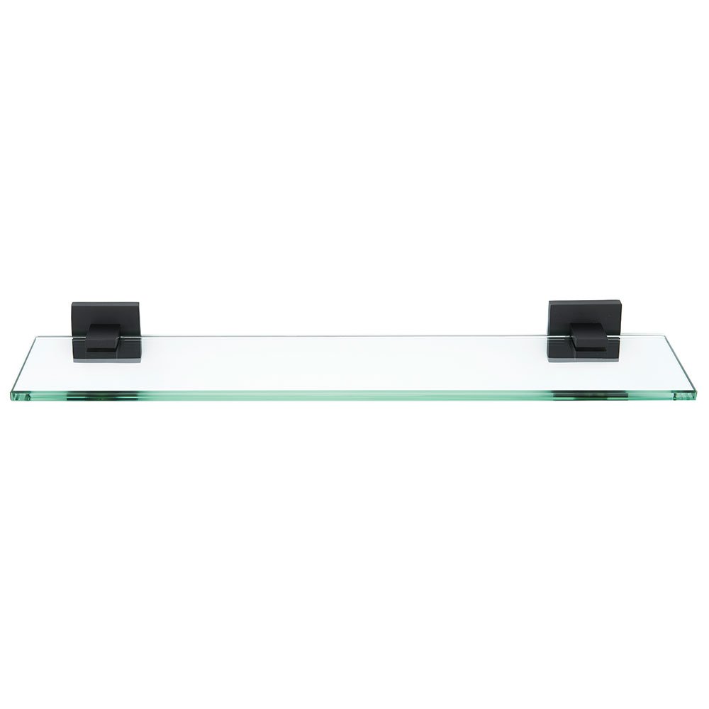 Alno Hardware 24" Glass Shelf with Brackets in Matte Black 