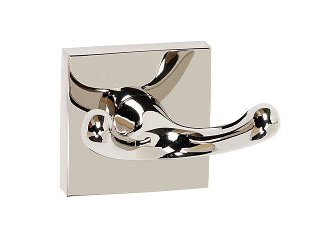 Alno Hardware Solid Brass Double Robe Hook in Polished Nickel