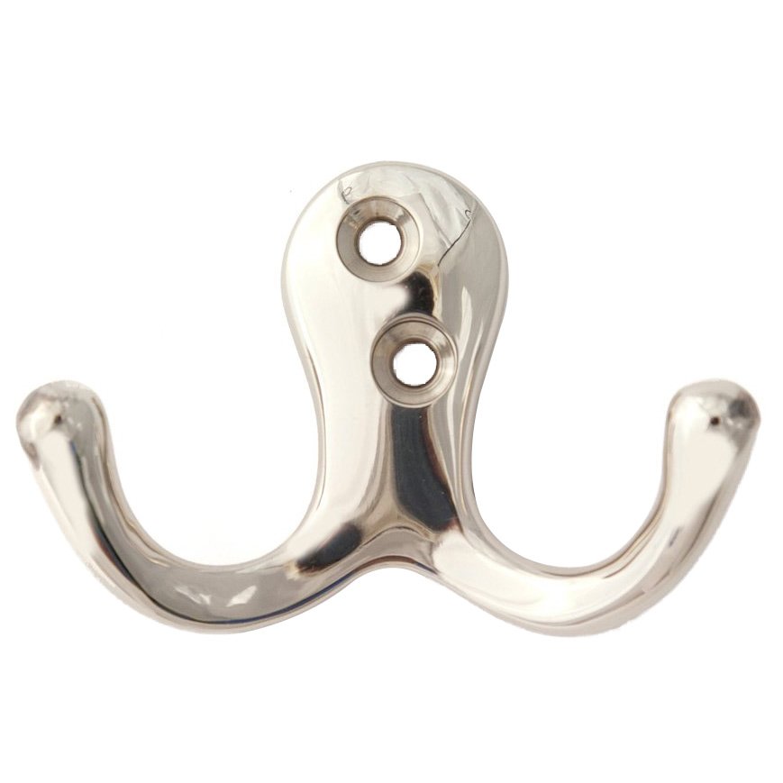 Alno Hardware 2 3/4" x 2" Double Hook in Polished Nickel