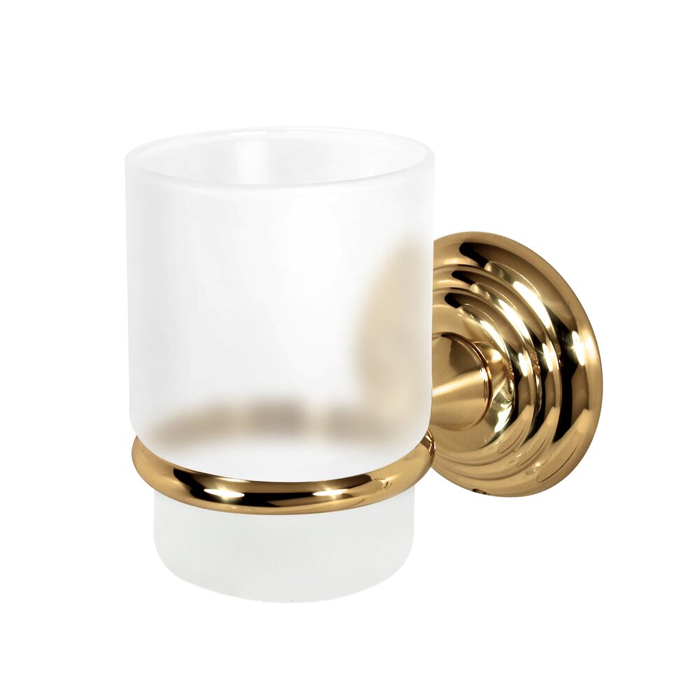 Alno Hardware Tumbler Holder with Tumbler in Unlacquered Brass