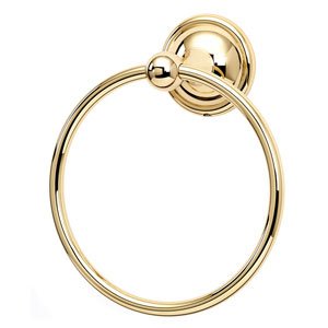 Alno Hardware 6" Towel Ring in Unlacquered Brass