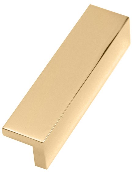 Alno Hardware Solid Brass 3" Centers Tab Pull in Unlacquered Brass