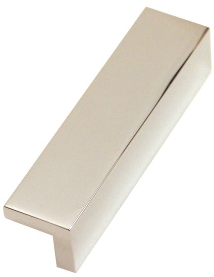 Alno Hardware Solid Brass 3" Centers Tab Pull in Polished Nickel