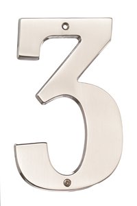 Alno Hardware 5" House Number ( 3 ) in Satin Nickel