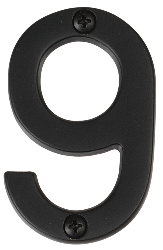 Alno Hardware 3" House Number ( 9 ) in Matte Black