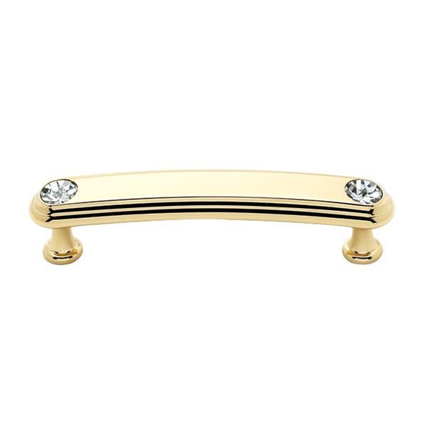 Alno Hardware Solid Brass 3 1/2" Centers Rounded Handle in Swarovski /Gold