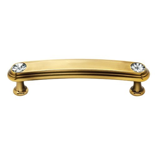 Alno Hardware Solid Brass 3 1/2" Centers Rounded Handle in Swarovski /Polished Antique