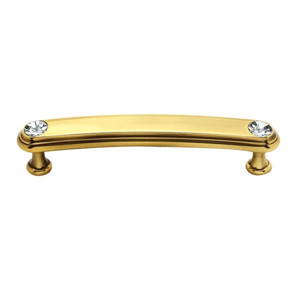 Alno Hardware Solid Brass 4" Centers Rounded Handle in Swarovski /Polished Antique