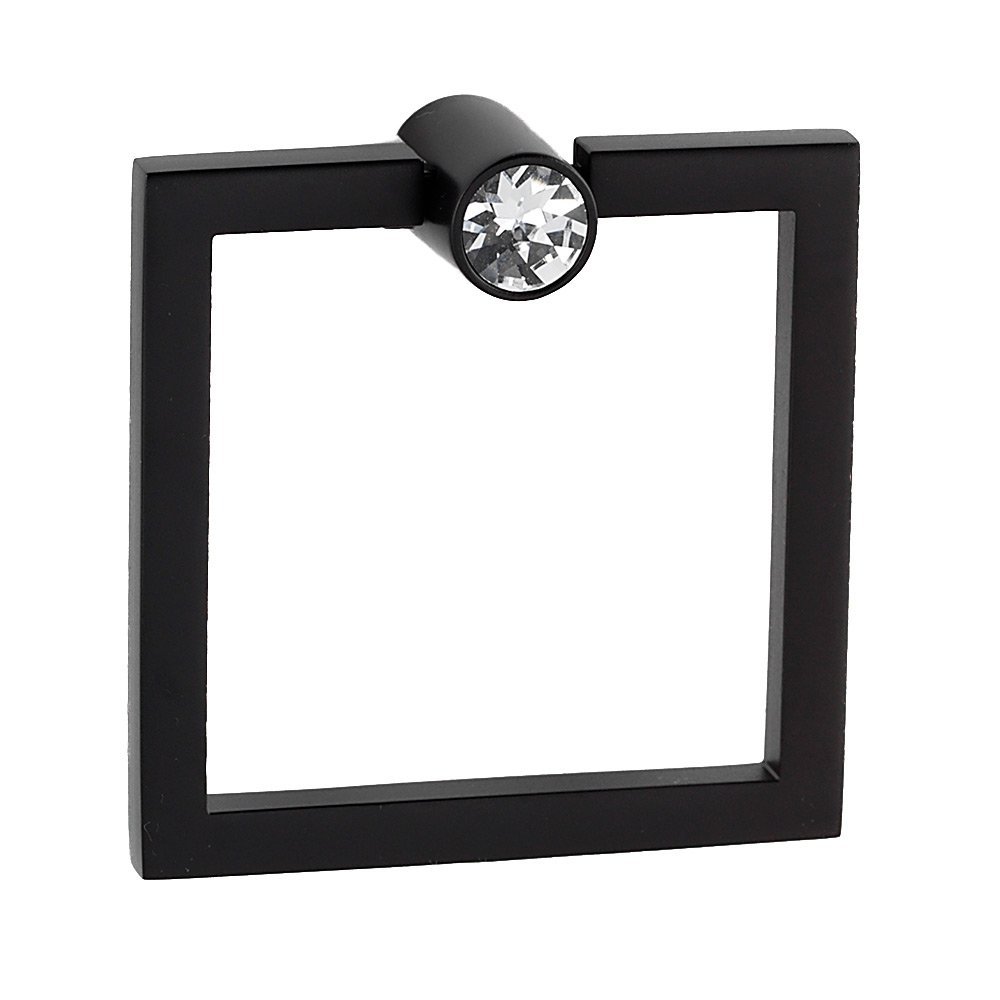 Alno Hardware 2 1/2" Square Ring with Crystal Small Round Mount in Bronze