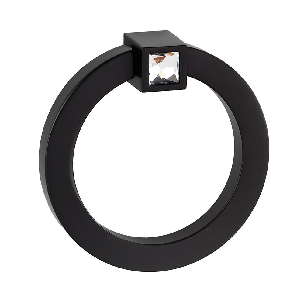 Alno Hardware 3" Round Ring with Crystal Large Square Mount in Bronze