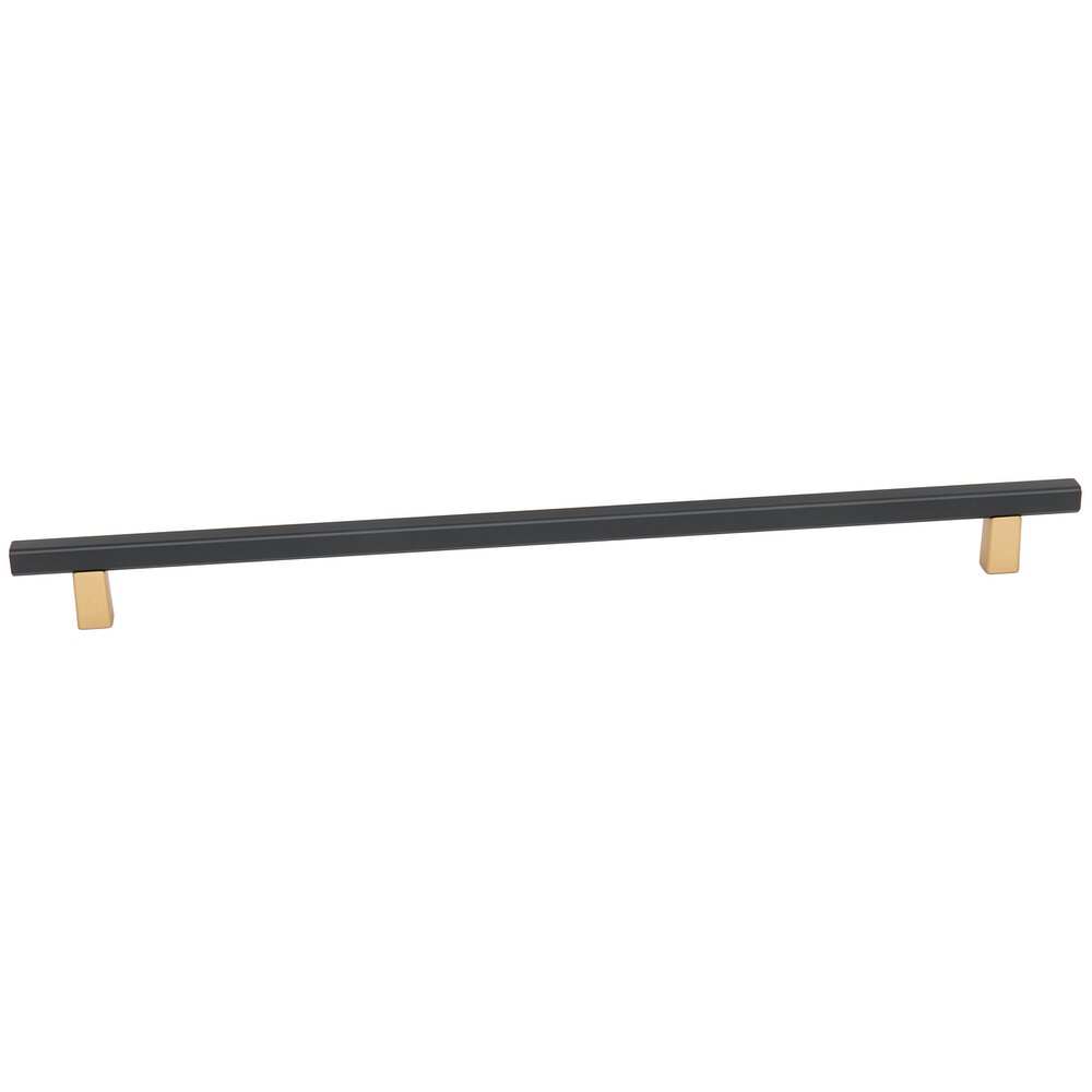 Alno Hardware 12" Centers Smooth Bar Pull In Champagne/Matte Black