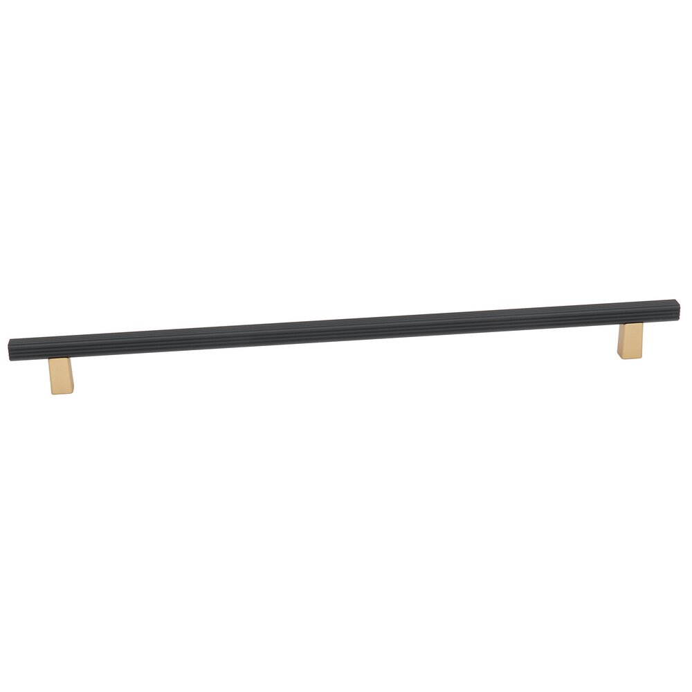 Alno Hardware 12" Centers Groove Bar Pull In Champagne/Matte Black