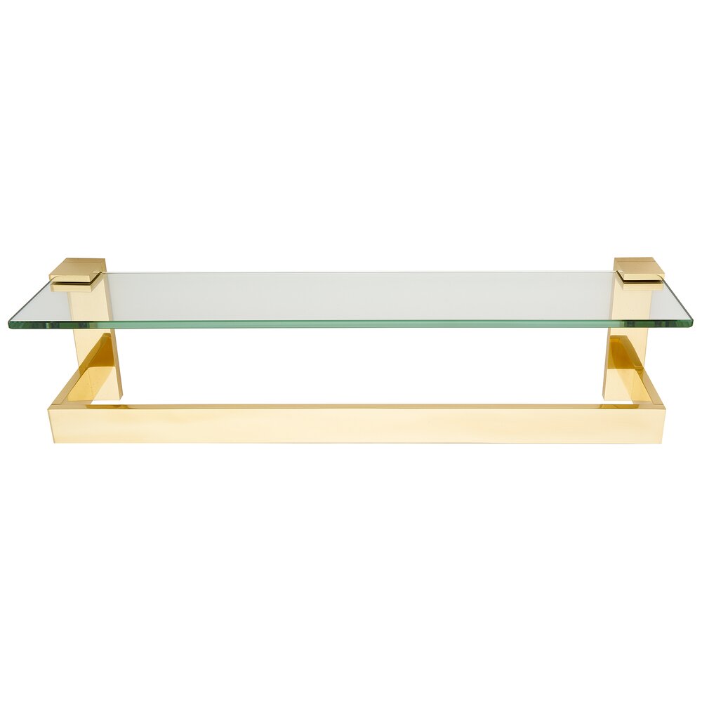 Alno Hardware 24" Glass Shelf With Towel Bar In Polished Brass