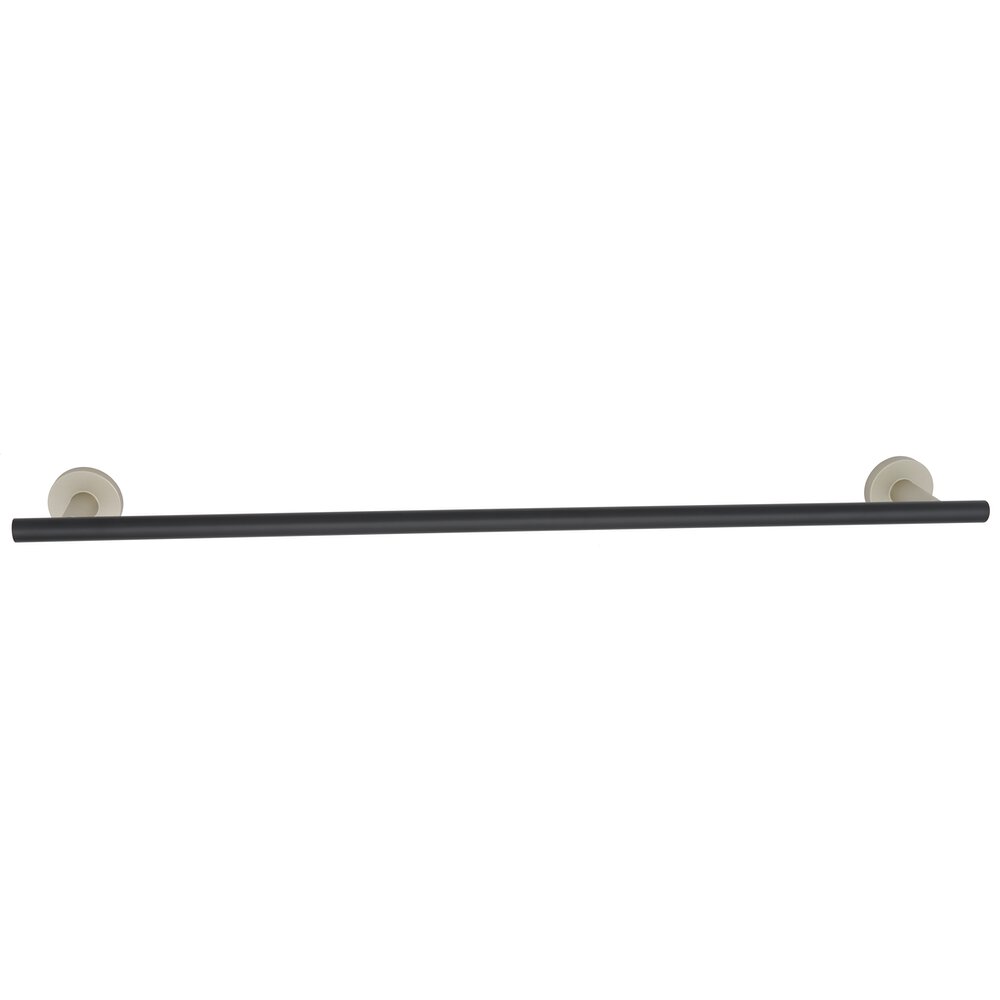 Alno Hardware 24" Towel Holder With Smooth Bar in Matte Nickel And Matte Black
