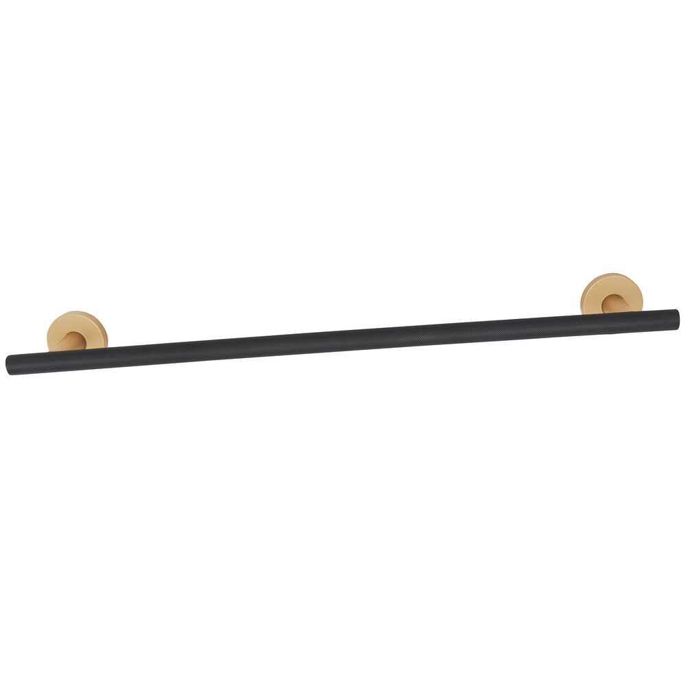 Alno Hardware 18" Towel Holder With Knurled Bar in Champagne And Matte Black