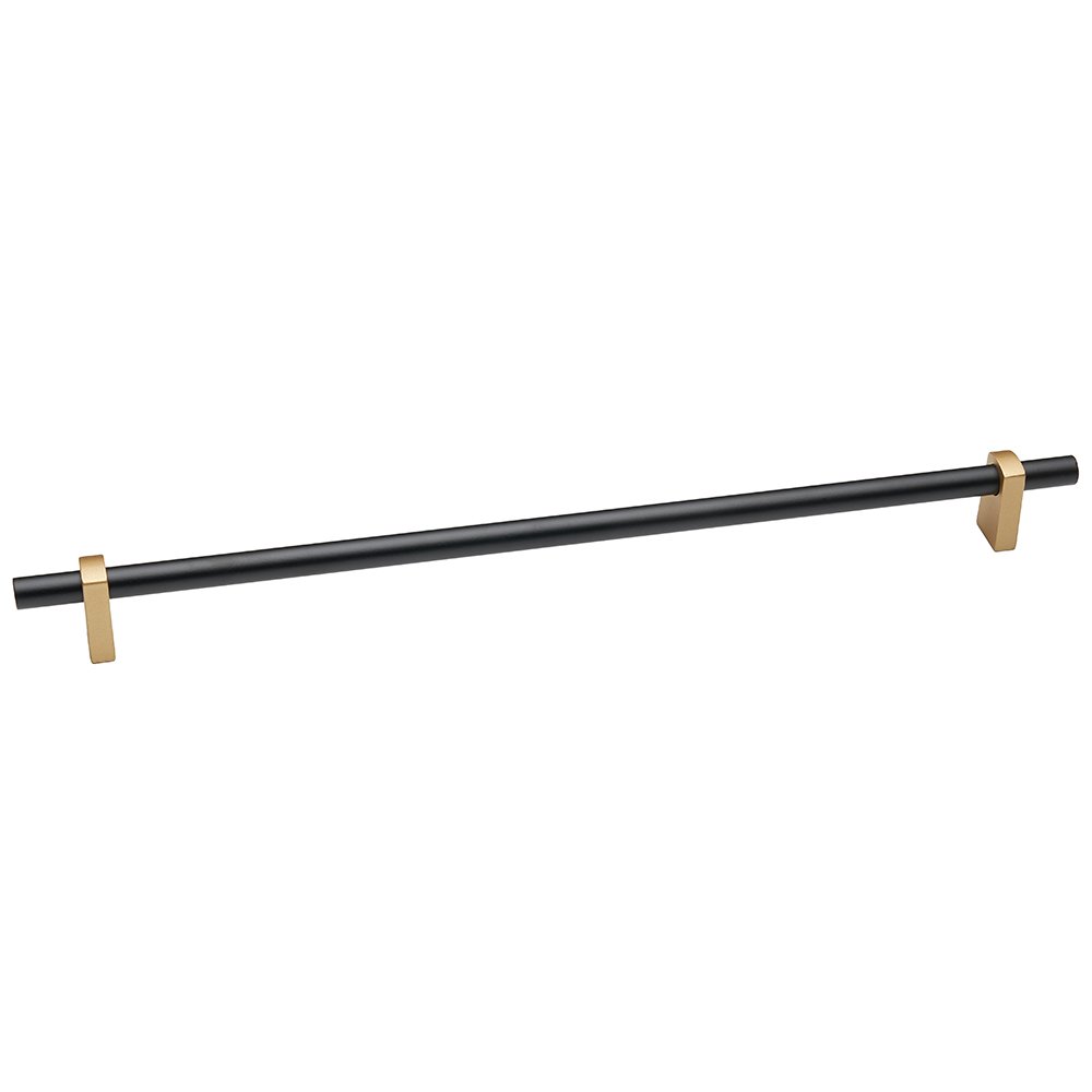 Alno Hardware 12" Centers Pull With Smooth Bar in Champagne And Matte Black