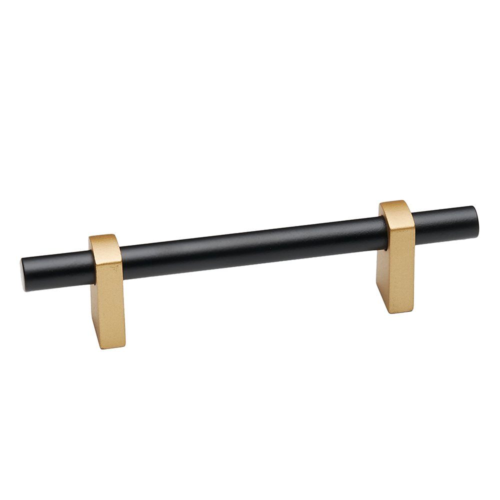 Alno Hardware 4" Centers Pull With Smooth Bar in Champagne And Matte Black