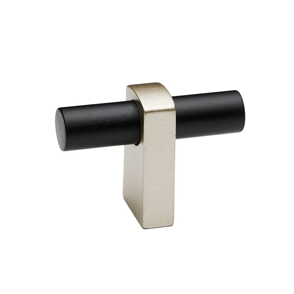 Alno Hardware T Knob With Smooth Bar in Matte Nickel And Matte Black