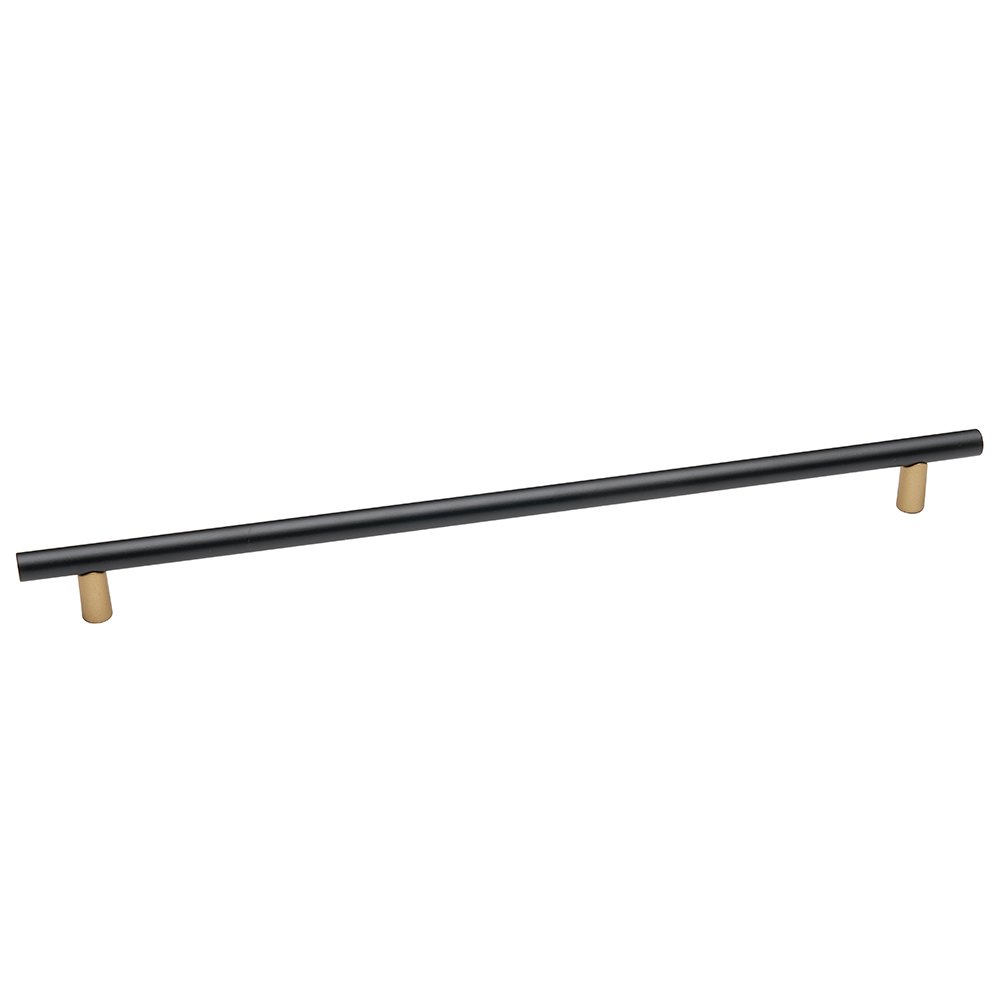 Alno Hardware 12" Centers Pull With Smooth Bar in Champagne And Matte Black