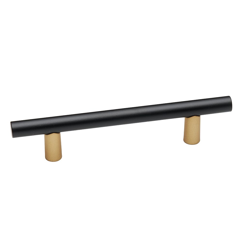 Alno Hardware 3" Centers Pull With Smooth Bar in Champagne And Matte Black