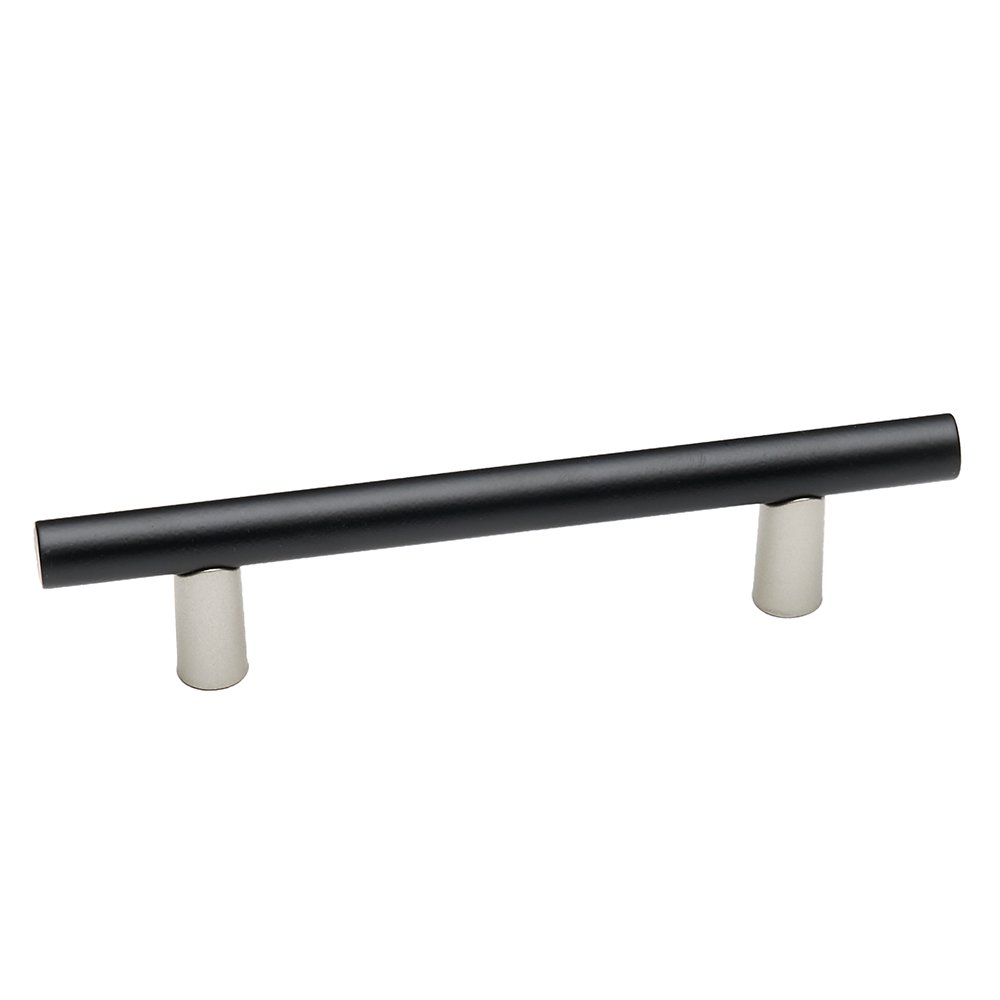 Alno Hardware 3 1/2" Centers Pull With Smooth Bar in Matte Nickel And Matte Black