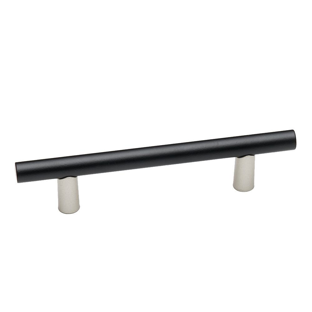 Alno Hardware 4" Centers Pull With Smooth Bar in Matte Nickel And Matte Black