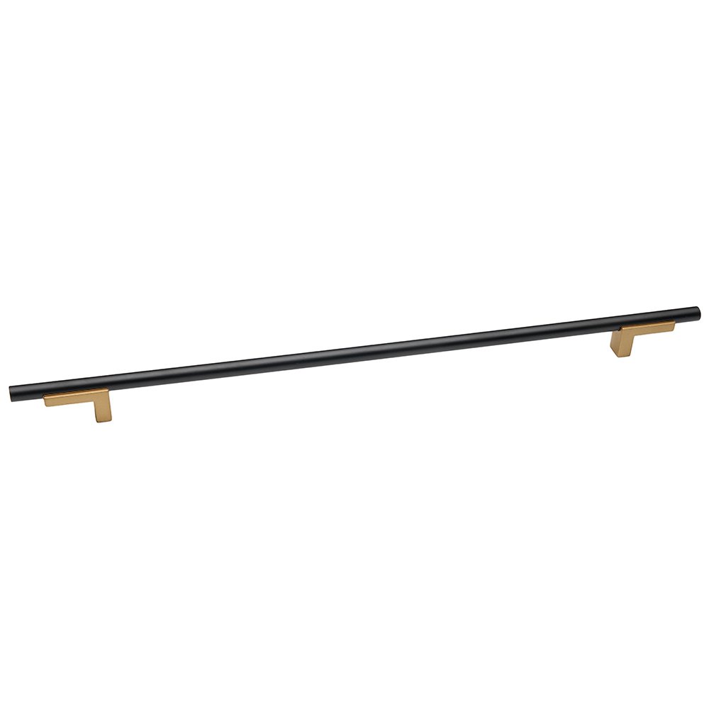 Alno Hardware 14" Centers Pull With Smooth Bar in Champagne And Matte Black