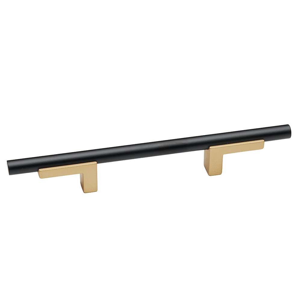 Alno Hardware 3 1/2" Centers Pull With Smooth Bar in Champagne And Matte Black