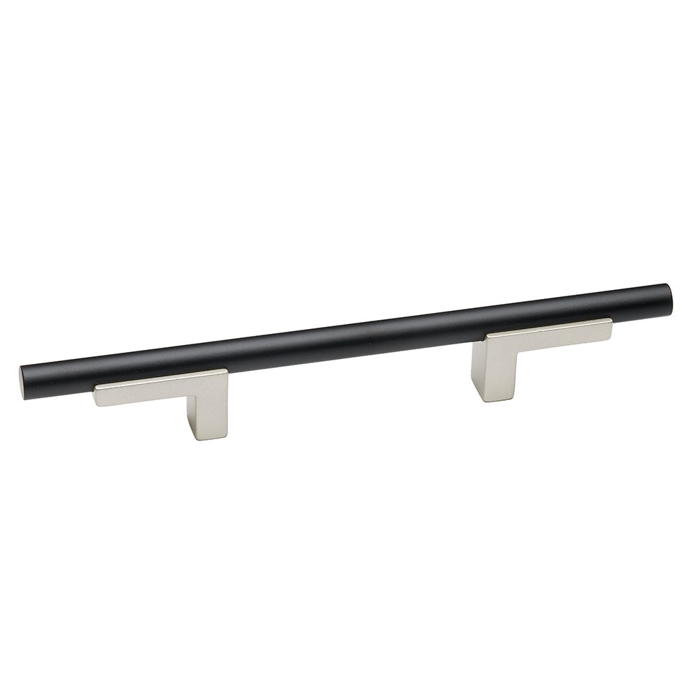 Alno Hardware 4" Centers Pull With Smooth Bar in Matte Nickel And Matte Black