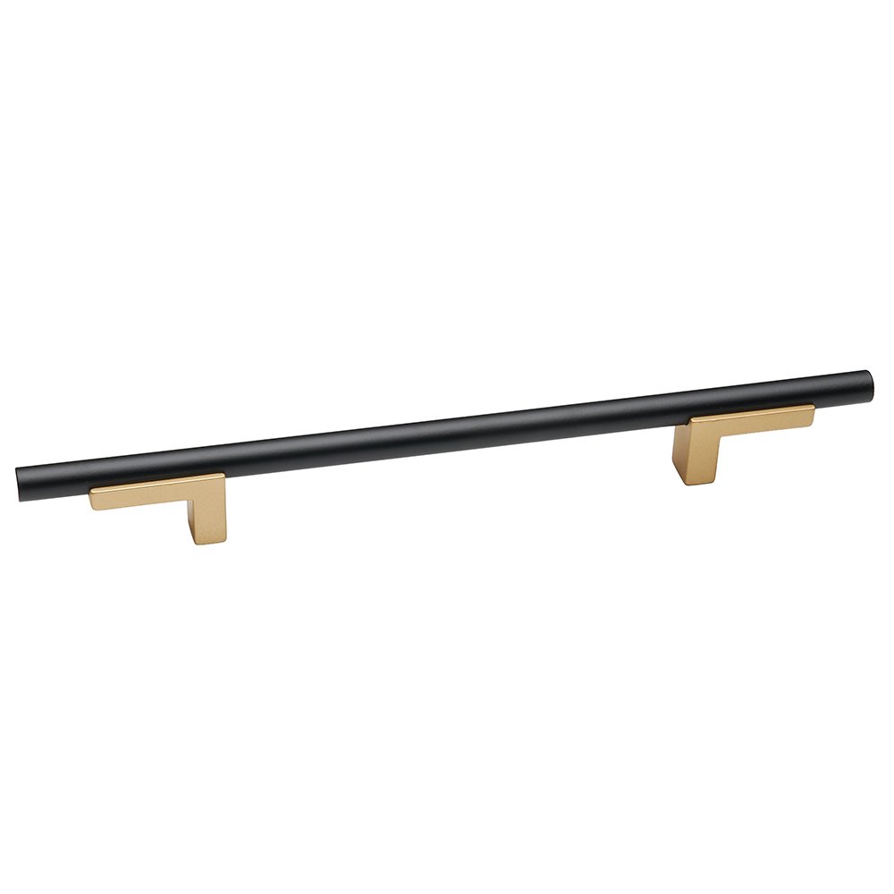 Alno Hardware 8" Centers Pull With Smooth Bar in Champagne And Matte Black