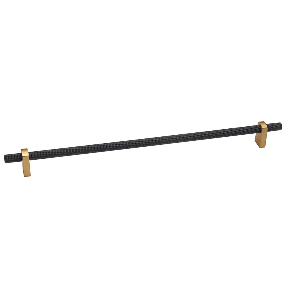 Alno Hardware 18" Centers Pull With Knurled Bar in Champagne And Matte Black