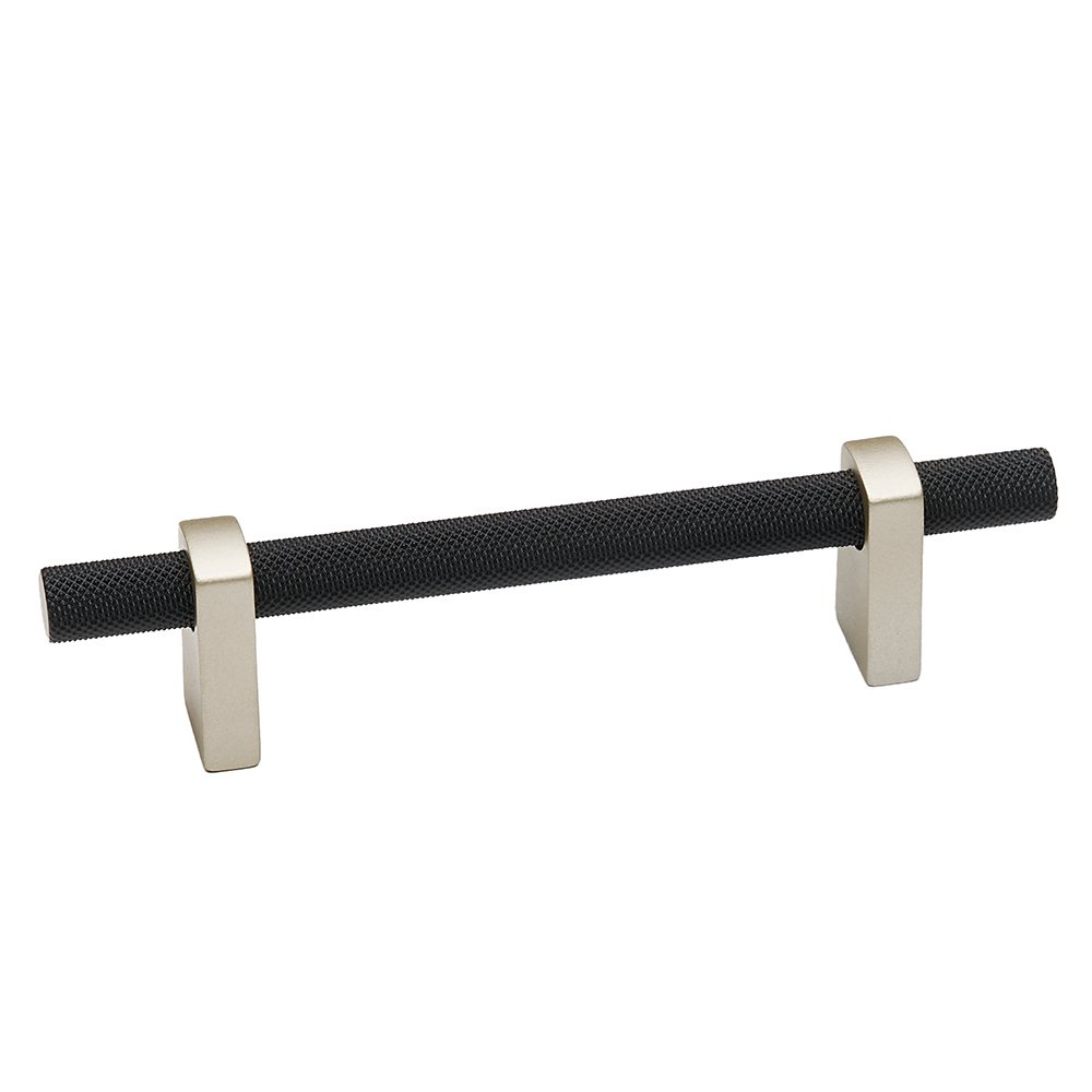 Alno Hardware 3" Centers Pull With Knurled Bar in Matte Nickel And Matte Black