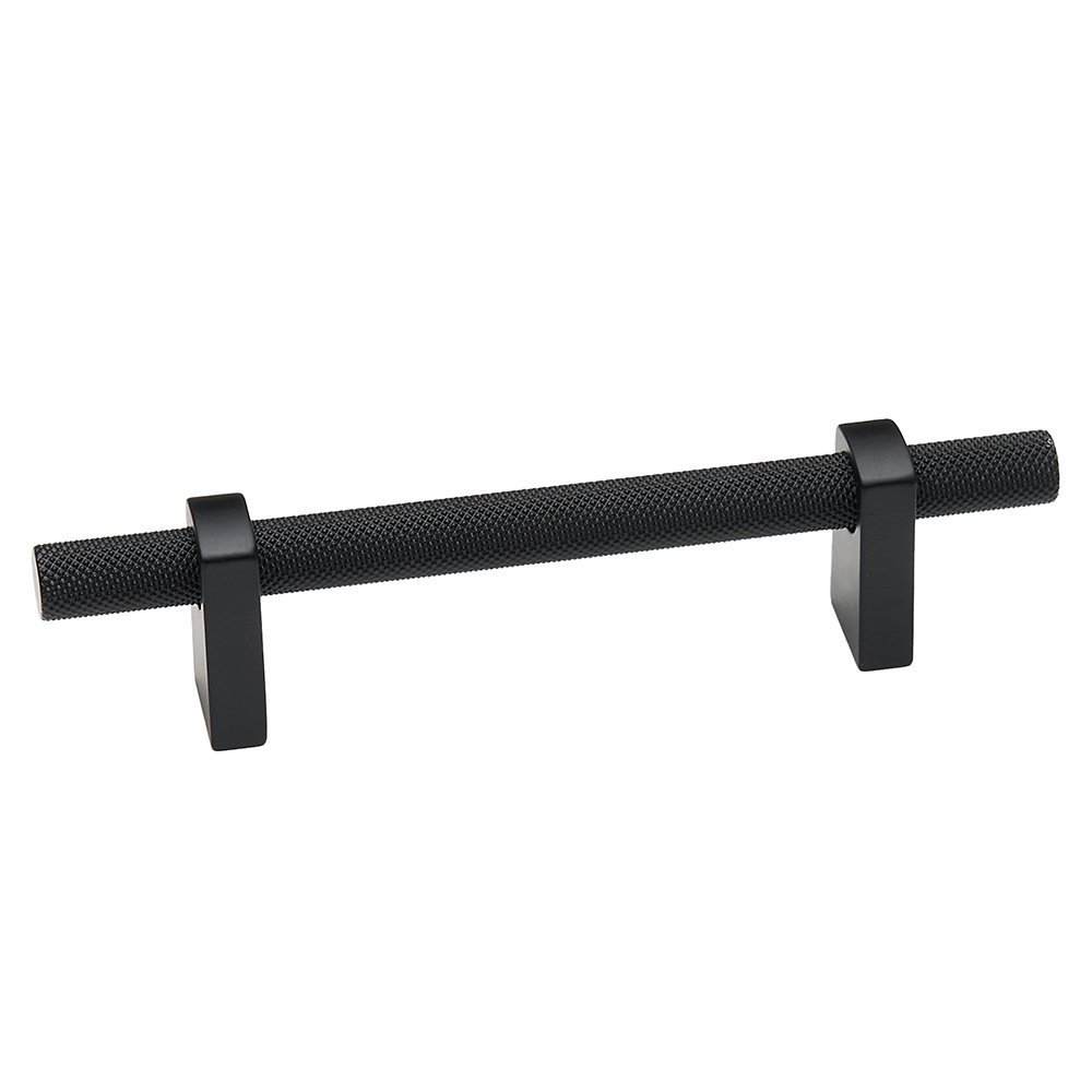 Alno Hardware 3 1/2" Centers Pull With Knurled Bar in Matte Black
