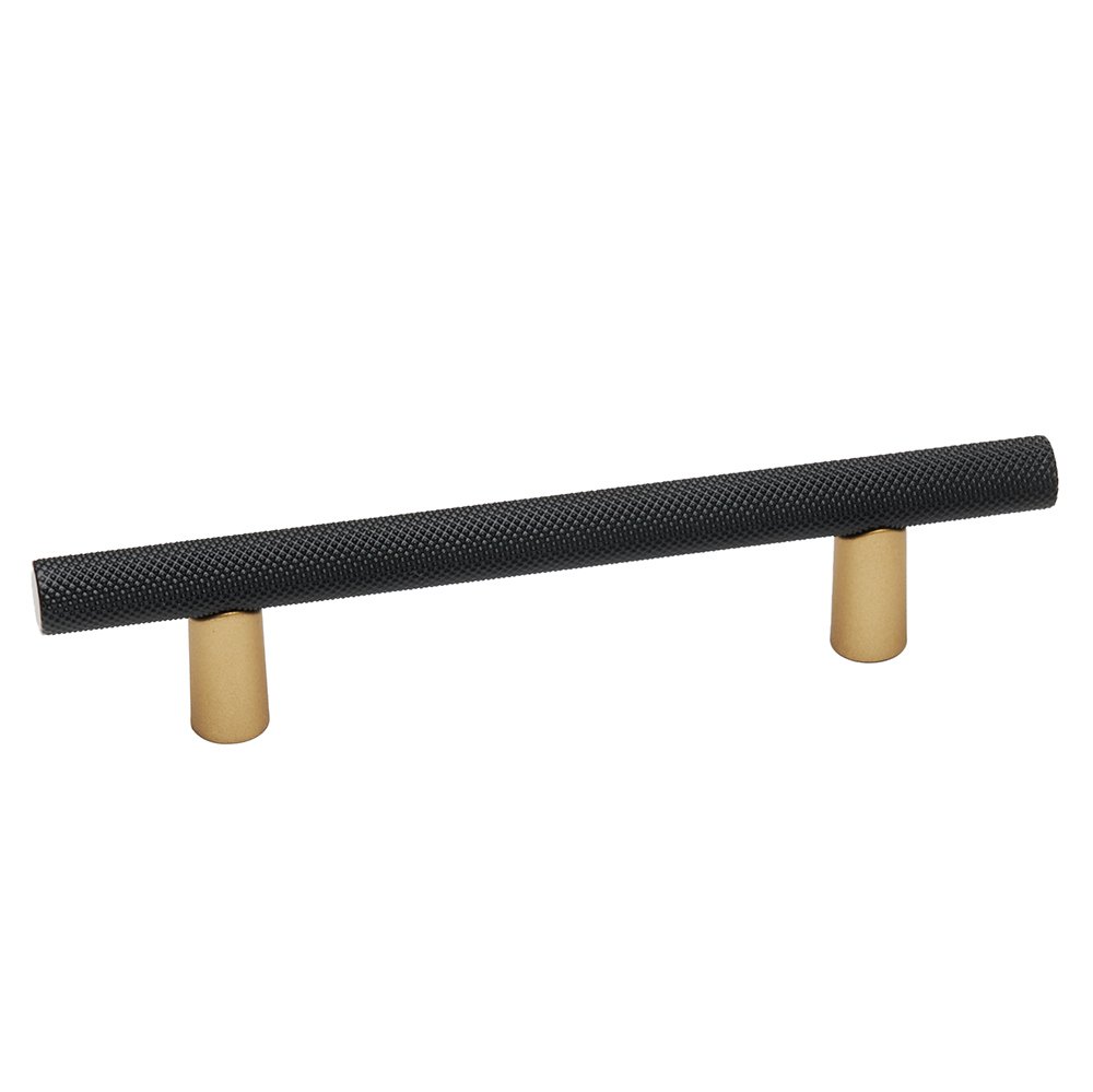 Alno Hardware 3" Centers Pull With Knurled Bar in Champagne And Matte Black