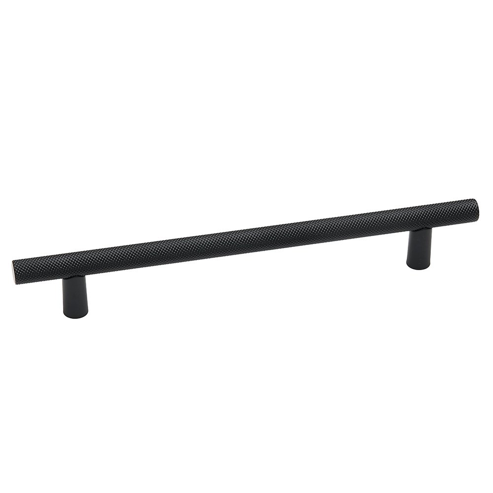 Alno Hardware 8" Centers Pull With Knurled Bar in Matte Black